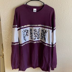 Pink VS oversized long sleeve tee